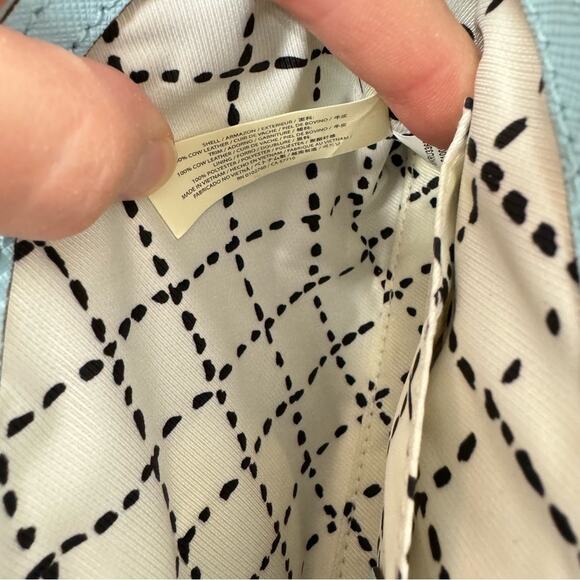 Kate Spade Mint Green Leather Square Clutch Handbag Purse Silver Hardware - Picture 13 of 13